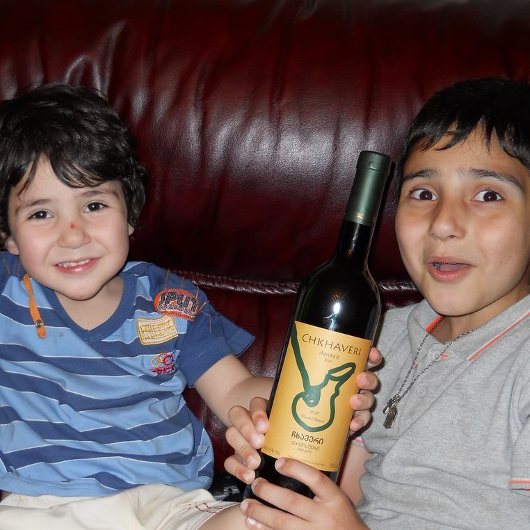 Photo of zurab's kids and the first ever wine